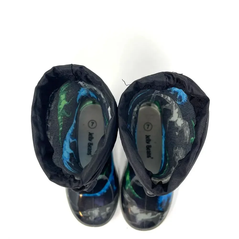 Jelly Beans Dinosaur Rain Boots‎ Black Youth Size 7